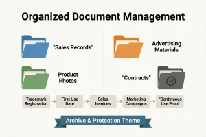 Trademark use evidence management system