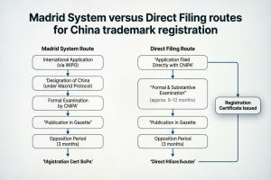 Madrid System vs Direct Filing route diagram